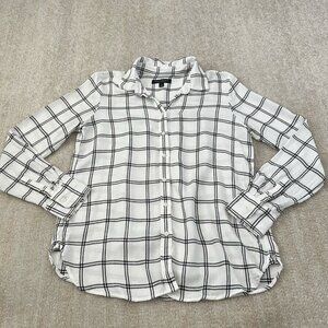 Banana Republic Dillon Plaid Button Down Blouse Top S